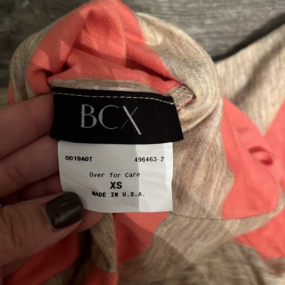 Women’s coral and beige stripe maxi skirt size XS - Picture 3 of 3